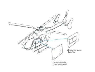 Sliding Door Window LH (Snap Vents Optional)