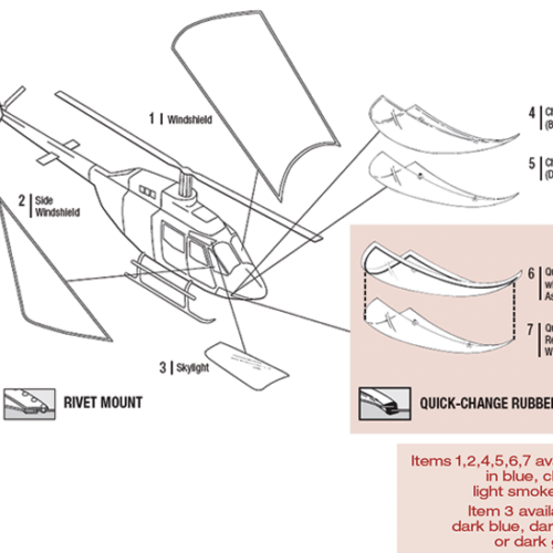 OH58C10011 Windshield LH Bell Helicopters